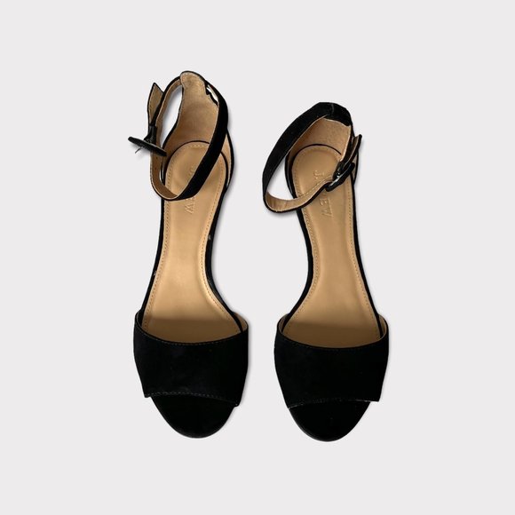 J. Crew Laila Suede Wedge in Black Size 6 NIB - Picture 4 of 10